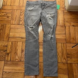 Gray Distressed Jeans from American Eagle.